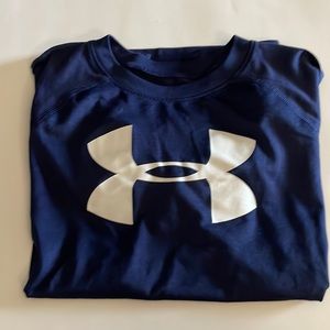 Boys' UA Heat Gear Big Logo Performance Short Sleeve T Shirt, Size YL